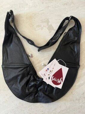 SASH BLACK LEATHER BAG